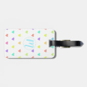 キュートパステルレインボーハートパターン ラゲッジタグ (裏面横)