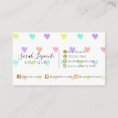 キュートパステルレインボーハートパターン 名刺 (裏面)