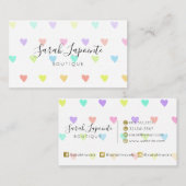 キュートパステルレインボーハートパターン 名刺 (正面/裏面)