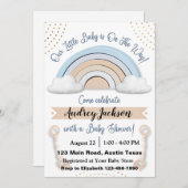 キュートパステルレインボーボーイベビーシャワー招待状 招待状 (正面/裏面)