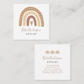 キュートパステルレインボー スクエア名刺 (正面/裏面)