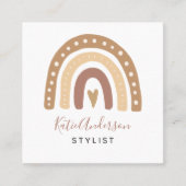 キュートパステルレインボー スクエア名刺 (正面)