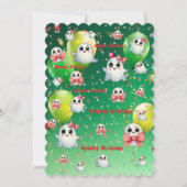 キュートパステル不気味ゴス子供の誕生日招待状 招待状 (裏面)