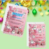 キュートパステル不気味幽霊ハロウィーン子供の誕生日 招待状