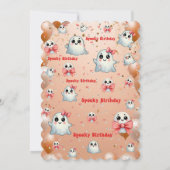 キュートパステル不気味幽霊子供の誕生日招待状 招待状 (裏面)