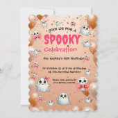 キュートパステル不気味幽霊子供の誕生日招待状 招待状 (正面)