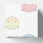 キュートパステル子猫顔ピンクブルーグリーンイエロー フェイバーボックス (上部)