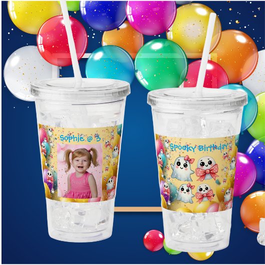 キュートパステル幽霊アクリルタンブラー誕生日ギフト アクリルタンブラー