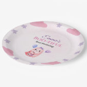 キュートパステル幽霊ウォーターカラーハロウィーン誕生日 ペーパープレート (アングル)