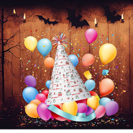 キュートパステル幽霊テーマカスタム誕生日 パーティーハット