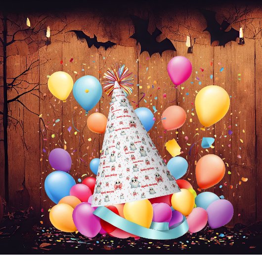 キュートパステル幽霊テーマカスタム誕生日 パーティーハット