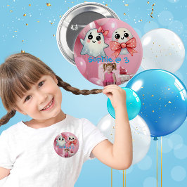 キュートパステル幽霊子供の誕生日パーティーボタン 缶バッジ