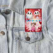 キュートパステル幽霊子供の誕生日パーティーボタン 缶バッジ (インサイチュ)