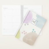 キュートパステル抽象芸術ブラシストロークモノグラム プランナー手帳 (ディスプレー)