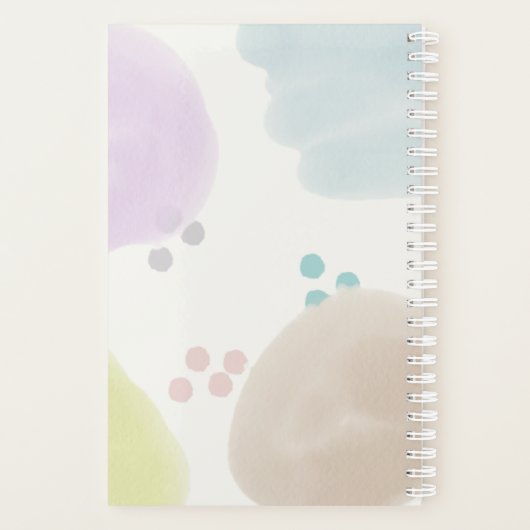キュートパステル抽象芸術ブラシストロークモノグラム プランナー手帳 (裏面)