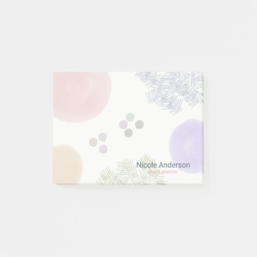 キュートパステル抽象芸術ブラシストローク ポストイット (正面)