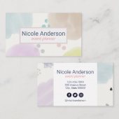 キュートパステル抽象芸術ブラシストローク 名刺 (正面/裏面)