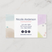 キュートパステル抽象芸術ブラシストローク 名刺 (裏面)
