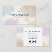 キュートパステル抽象芸術ブラシストローク 名刺 (正面/裏面)