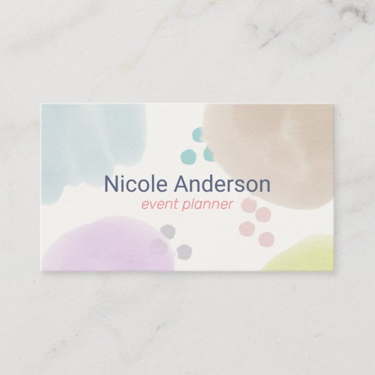 キュートパステル抽象芸術ブラシストローク 名刺 (正面)