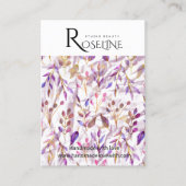 キュートパステル春パープルフラワーイヤリングディスプレイ 名刺 (正面)