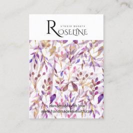 キュートパステル春パープルフラワーイヤリングディスプレイ 名刺