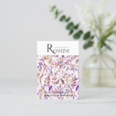 キュートパステル春パープルフラワーイヤリングディスプレイ 名刺 (スタンド正面)