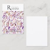 キュートパステル春パープルフラワーイヤリングディスプレイ 名刺 (正面/裏面)