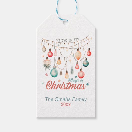 キュートパステル魔法のクリスマス ギフトタグ (正面)
