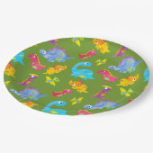 キュートパター子供へングリーンベビー恐竜誕生日 ペーパープレート (アングル)