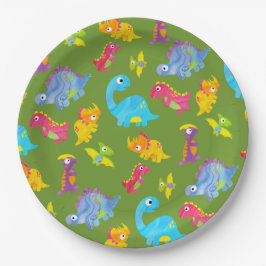 キュートパター子供へングリーンベビー恐竜誕生日 ペーパープレート