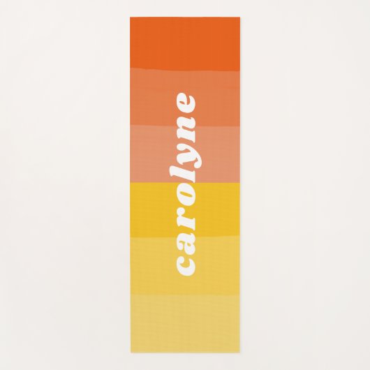 キュートパテルイエローアンドオレンジカラー名前をカスタムする ヨガマット (正面)