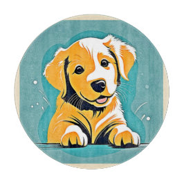 キュートパピーアートデザイン カッティングボード