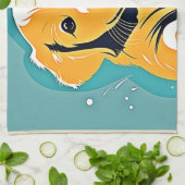 キュートパピーアートデザイン キッチンタオル (折り畳み)