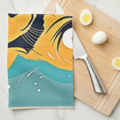 キュートパピーアートデザイン キッチンタオル (四つ折り)