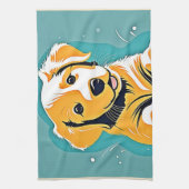 キュートパピーアートデザイン キッチンタオル (縦)