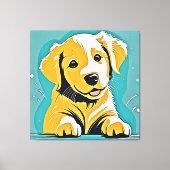 キュートパピーアートデザイン キャンバスプリント (正面)
