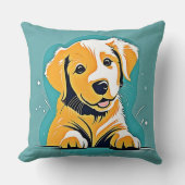 キュートパピーアートデザイン クッション (正面)