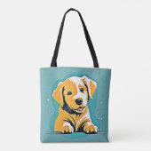 キュートパピーアートデザイン トートバッグ (裏面)