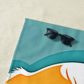 キュートパピーアートデザイン ビーチタオル (インサイチュ)