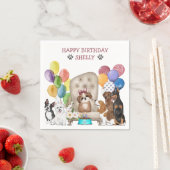 キュートパピースウィッシュハッピーバースデー スタンダードカクテルナプキン (インサイチュ)