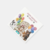 キュートパピースウィッシュハッピーバースデー スタンダードカクテルナプキン (角)