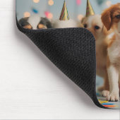 キュートパピースバースデーパーティーお祝いデザイン マウスパッド (コーナー)