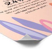 キュートパモダンシファイア狩りパステルバニーイヤーピーチ ポスター (角)