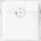 キュートパモダンステルドーナツ誕生日 ラウンドシール (バッグ)