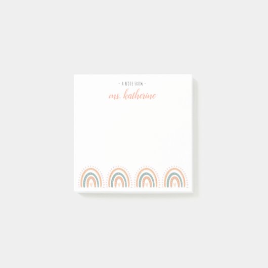 キュートパモダンステルボホレインボー先生 ポストイット (正面)