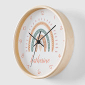 キュートパモダンステルボホーレインボー 壁時計 (傾斜)