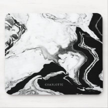 キュートパモダンンダホワイトブラックマーブル名前をカスタムする