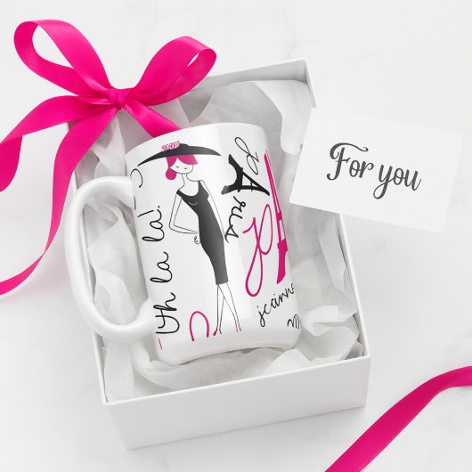 キュートパリテーマスタイリッシュレディ コーヒーマグカップ