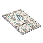 キュートパリ通りシーン |水彩モノグラム ノートブック (右側)